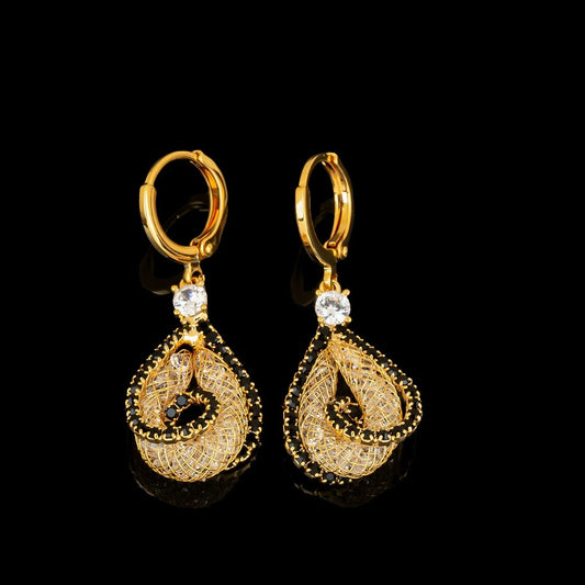 Golden Mesh Earrings(24k gold plated)