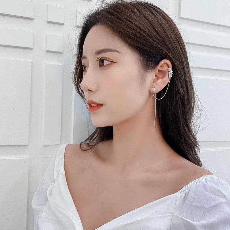 Star Zircon S925 Sterling Silver Earrings (18K Gold Plated)