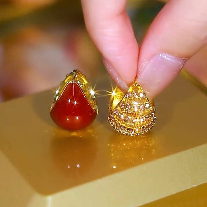American diamond zircon earrings(24k gold plated)