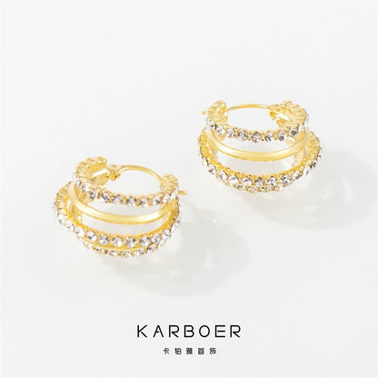 Trendy Diamond zircon earrings(24k gold plated)