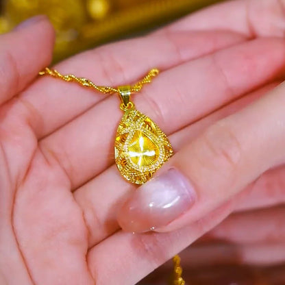 Imperial Gold Drop Necklace(24k gold plated)