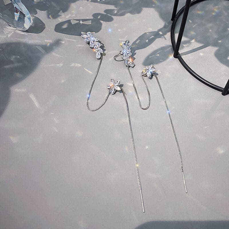 Star Zircon S925 Sterling Silver Earrings (18K Gold Plated)