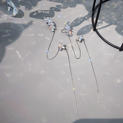 Star Zircon S925 Sterling Silver Earrings (18K Gold Plated)