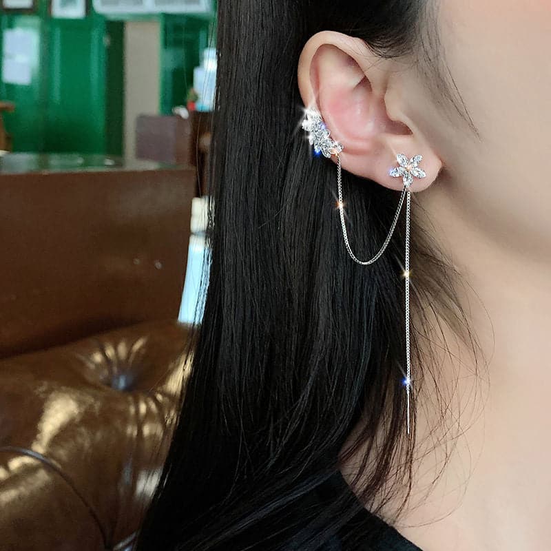 Star Zircon S925 Sterling Silver Earrings (18K Gold Plated)