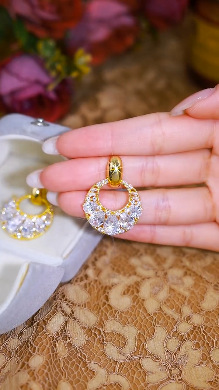 18K Gold Plated Zircon Earrings