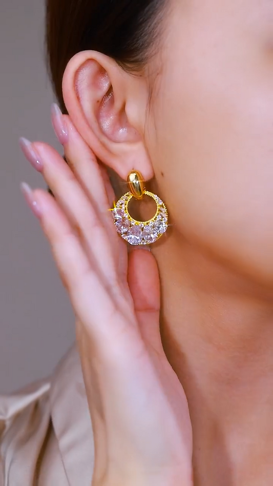 18K Gold Plated Zircon Earrings